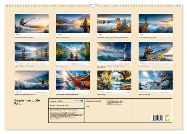 Produktbild: Angeln - der gro&szlig;e Fang (Wandkalender 2026 DIN A2 quer), CALVENDO Monatskalender
