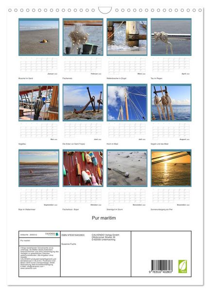 Produktbild: Pur maritim (Wandkalender 2026 DIN A3 hoch), CALVENDO Monatskalender