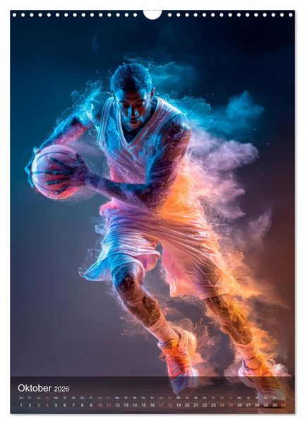Produktbild: Basketball - Die visuelle Kraft des Sports (Wandkalender 2026 DIN A3 hoch), CALVENDO Monatskalender