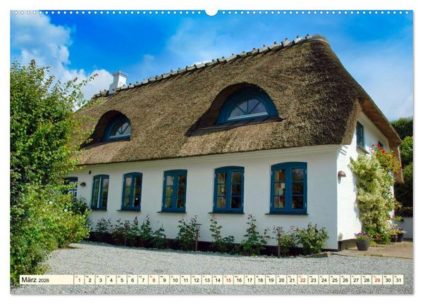 Produktbild: Idyllische Reetdachh&auml;user (hochwertiger Premium Wandkalender 2026 DIN A2 quer), Kunstdruck in Hochglanz