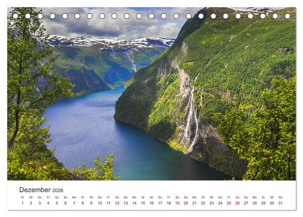 Produktbild: Wasserf&auml;lle in Norwegen (Tischkalender 2026 DIN A5 quer), CALVENDO Monatskalender