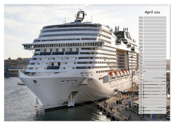 Produktbild: Riesen der Meere - Kreuzfahrtschiffe Geburtstagskalender (Wandkalender 2026 DIN A2 quer), CALVENDO Monatskalender