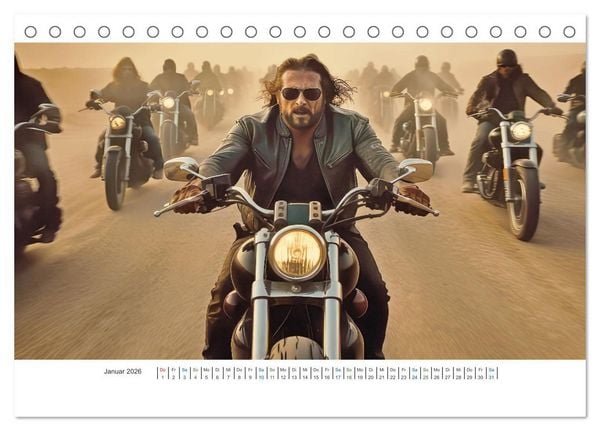 Produktbild: Biker in unendlicher Weite (Tischkalender 2026 DIN A5 quer), CALVENDO Monatskalender