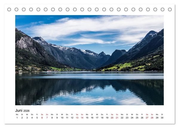 Produktbild: Norwegen - Faszinierende Welt der Fjorde (Tischkalender 2026 DIN A5 quer), CALVENDO Monatskalender