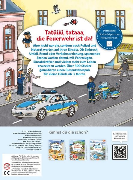 Produktbild: Erstes Stickern &ndash; Feuerwehr und Polizei im Einsatz