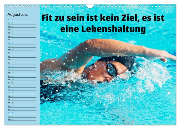 Produktbild: Wassersport - Schwimmen und SUP mit coolen Spr&uuml;chen (Wandkalender 2026 DIN A3 quer), CALVENDO Monatskalender
