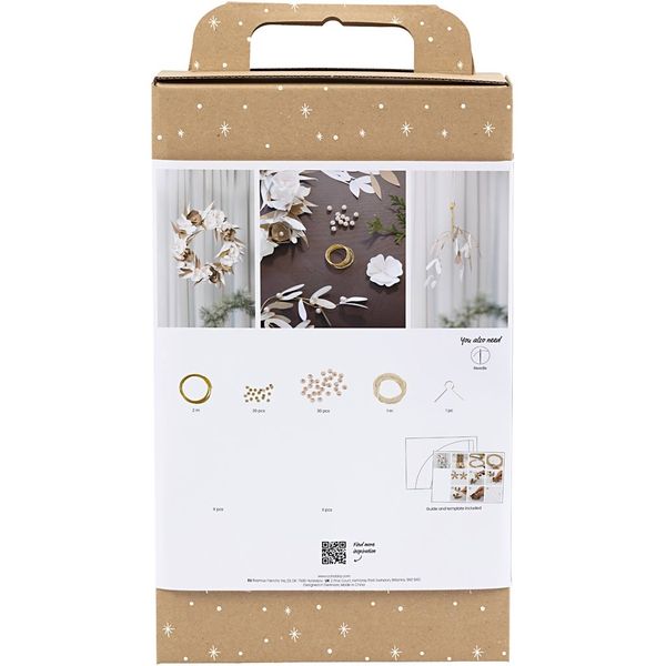Produktbild: Creativ Company Kreativ Set Papierdeko, Kranz, Wei&szlig;, Hellnatur