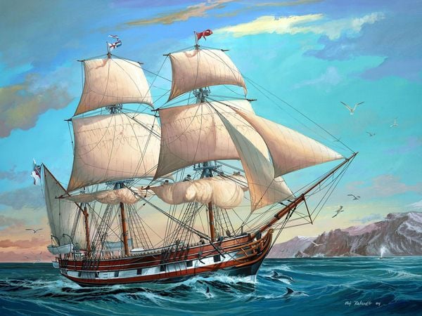 Produktbild: Revell 05458 Darwin's Historical Discovery Barque H.M.S. Beagle Schiffsmodell Bausatz 1:96