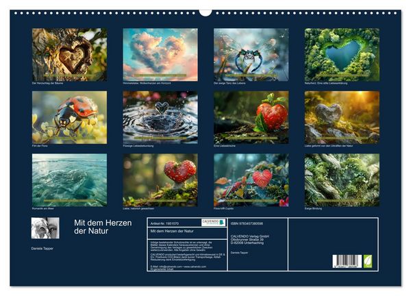 Produktbild: Mit dem Herzen der Natur (Wandkalender 2026 DIN A2 quer), CALVENDO Monatskalender