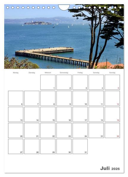 Produktbild: SAN FRANCISCO Terminplaner (Wandkalender 2026 DIN A4 hoch), CALVENDO Monatskalender