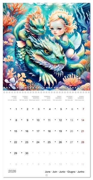 Produktbild: Aventures de sir&egrave;nes (Calendrier mural carr&eacute; 2026 30x30 cm) Calendrier double avec une page pour vos prises de notes