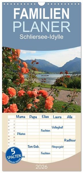 Produktbild: Familienplaner 2026 - Schliersee-Idylle mit 5 Spalten (Wandkalender, 21 x 45 cm) CALVENDO