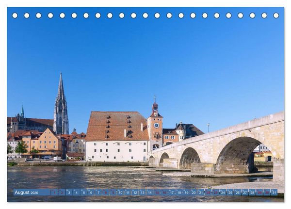 Produktbild: Donauperle Regensburg (Tischkalender 2026 DIN A5 quer), CALVENDO Monatskalender