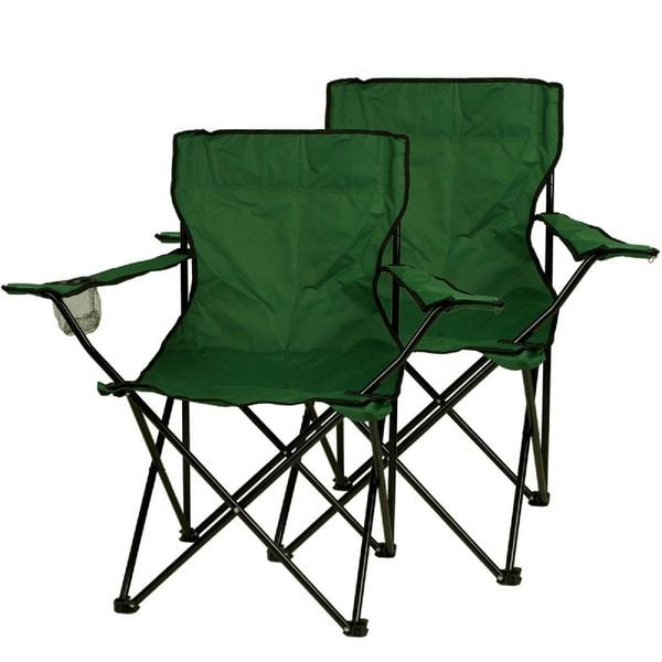Produktbild: 2x Angelstuhl Getränkehalter Campingstuhl klappbar