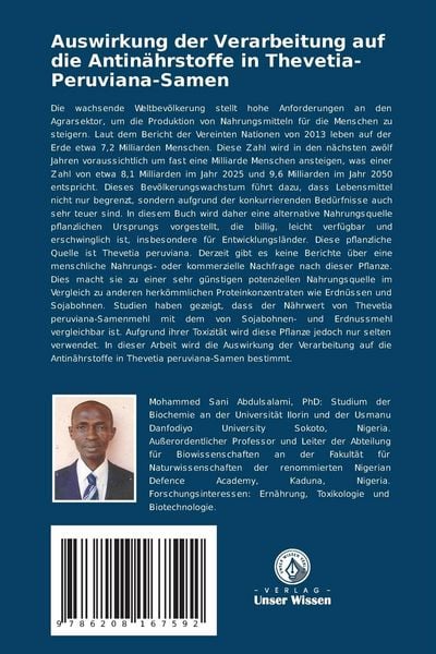 Produktbild: Auswirkung der Verarbeitung auf die Antin&auml;hrstoffe in Thevetia-Peruviana-Samen