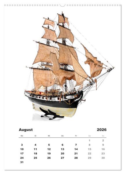 Produktbild: Historische Segelschiffe - Modellbau (Wandkalender 2026 DIN A2 hoch), CALVENDO Monatskalender