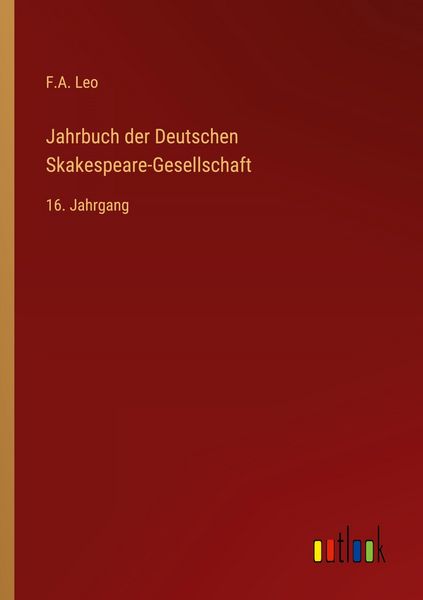 Produktbild: Jahrbuch der Deutschen Skakespeare-Gesellschaft