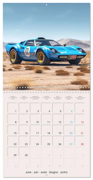 Produktbild: Voitures de course anciennes (Calendrier mural carr&eacute; 2026 30x30 cm) Calendrier double avec une page pour vos prises de notes