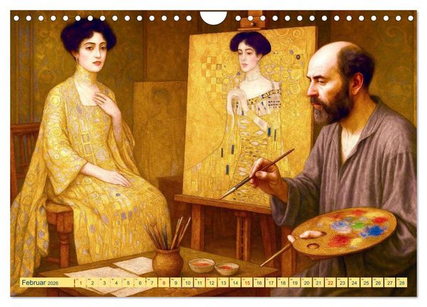 Produktbild: Gustav Klimt. Sein Leben, seine Kunstwerke (Wandkalender 2026 DIN A4 quer), CALVENDO Monatskalender