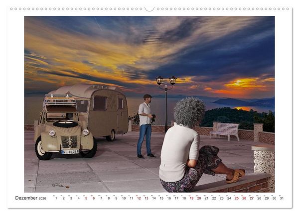 Produktbild: Vintage Caravaning (Wandkalender 2026 DIN A2 quer), CALVENDO Monatskalender