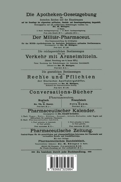 Produktbild: Die gesetzlichen Bestimmungen &uuml;ber die Rechte und Pflichten der Deutschen Apothekergeh&uuml;lfen