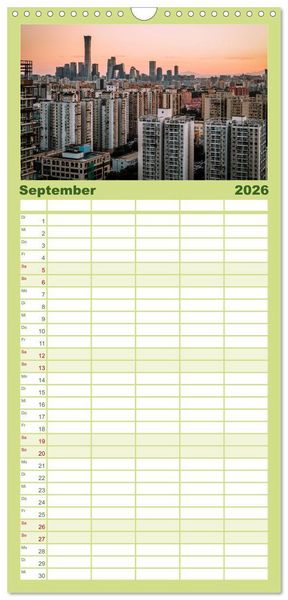 Produktbild: Familienplaner 2026 - Peking - Die faszinierende Hauptstadt Chinas. mit 5 Spalten (Wandkalender, 21 x 45 cm) CALVENDO