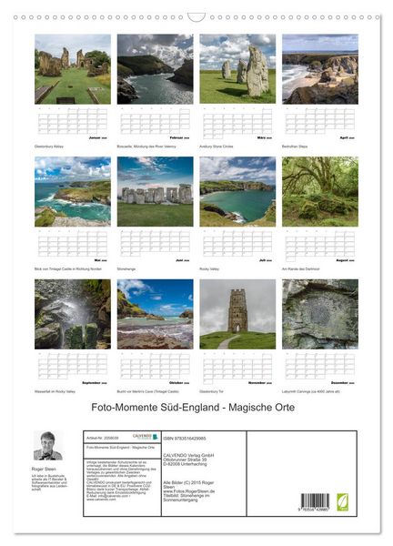 Produktbild: Foto-Momente S&uuml;d-England - Magische Orte (Wandkalender 2026 DIN A2 hoch), CALVENDO Monatskalender