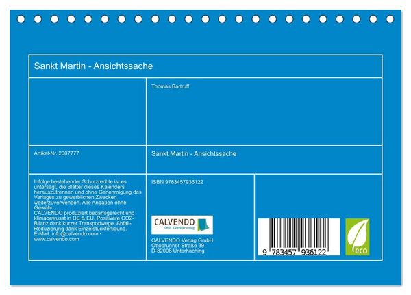Produktbild: Sankt Martin - Ansichtssache (Tischkalender 2026 DIN A5 quer), CALVENDO Monatskalender