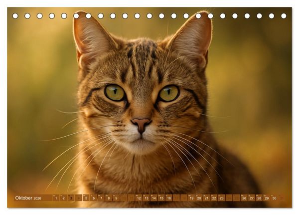 Produktbild: Katzenblicke &ndash; Eleganz und Anmut (Tischkalender 2026 DIN A5 quer), CALVENDO Monatskalender