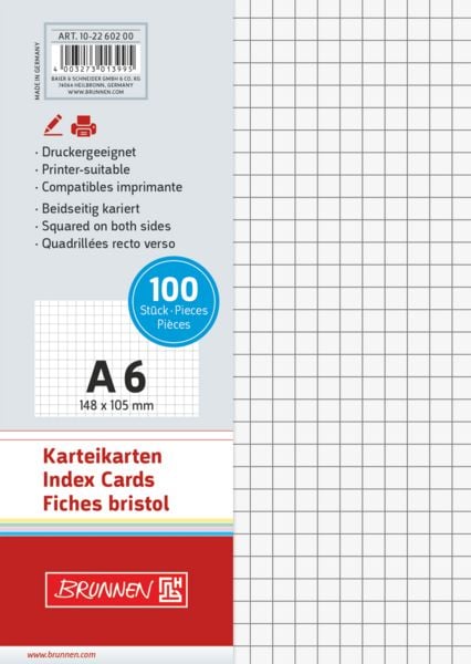 Produktbild: Brunnen Karteikarte A6 kar ws 100St