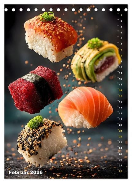 Produktbild: K&ouml;stliches Sushi (Tischkalender 2026 DIN A5 hoch), CALVENDO Monatskalender