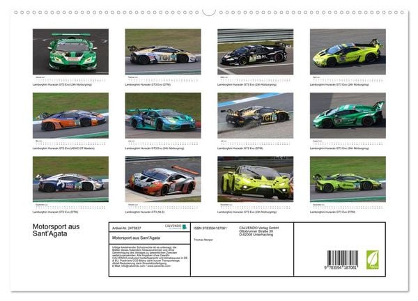 Produktbild: Motorsport aus Sant&rsquo;Agata (hochwertiger Premium Wandkalender 2027 DIN A2 quer), Kunstdruck in Hochglanz