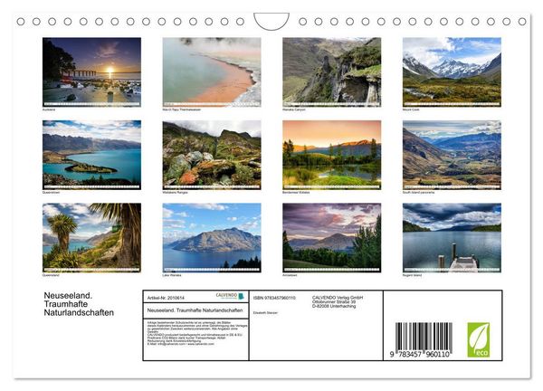 Produktbild: Neuseeland. Traumhafte Naturlandschaften (Wandkalender 2026 DIN A4 quer), CALVENDO Monatskalender