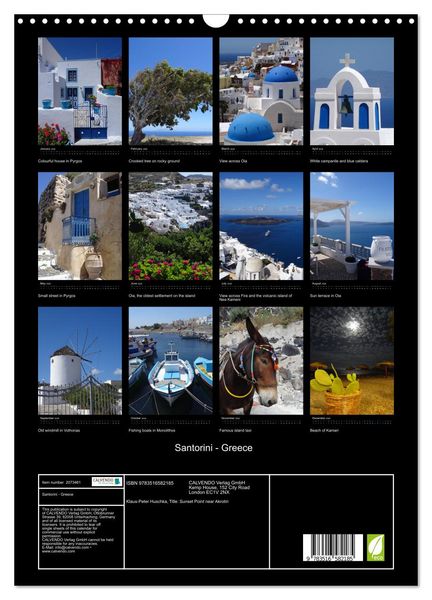 Produktbild: Santorini - Greece (Wall Calendar 2026 DIN A3 portrait), CALVENDO 12 Month Wall Calendar