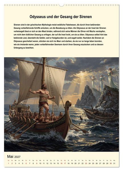 Produktbild: Helden der griechischen Mythologie (Wandkalender 2027 DIN A2 hoch), CALVENDO Monatskalender