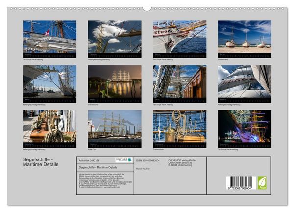 Produktbild: Segelschiffe - Maritime Details (hochwertiger Premium Wandkalender 2027 DIN A2 quer), Kunstdruck in Hochglanz