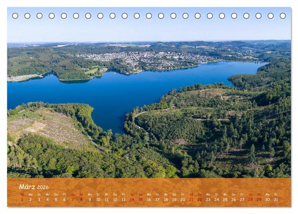 Produktbild: Talsperren der Ruhr und ihrer Nebenfl&uuml;sse aus der Vogelperspektive (Tischkalender 2026 DIN A5 quer), CALVENDO Monatskalender