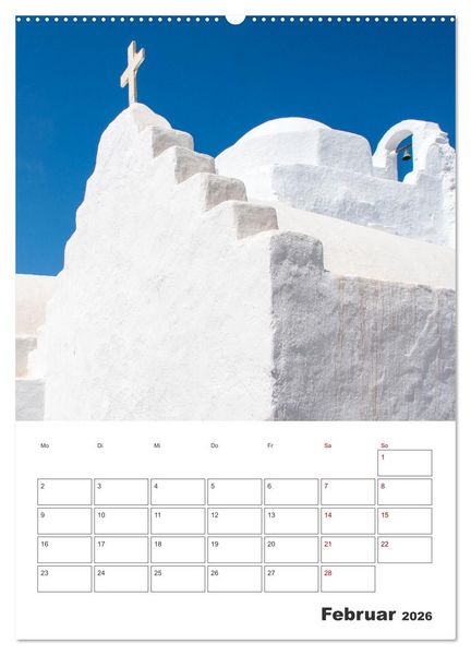 Produktbild: Stadt Mykonos - Reiseplaner (Wandkalender 2026 DIN A2 hoch), CALVENDO Monatskalender