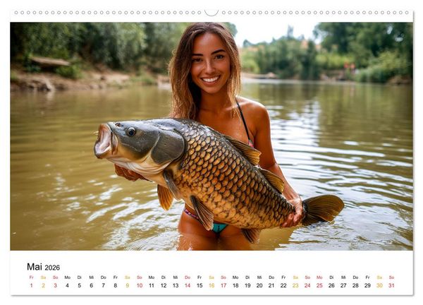 Produktbild: Hecht und Karpfen (Wandkalender 2026 DIN A2 quer), CALVENDO Monatskalender