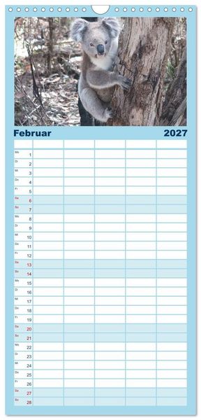 Produktbild: Familienplaner 2027 - 7 Kontinente - Weltweit durch das Jahr mit 5 Spalten (Wandkalender, 21 x 45 cm) CALVENDO