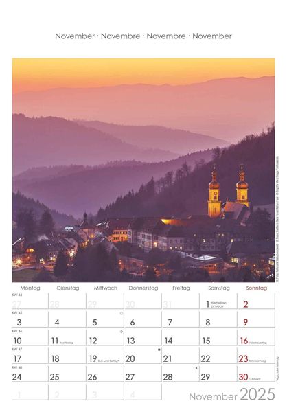 Baden-Württemberg 2025 - Bild-Kalender 23,7x34 cm - Regional-Kalender