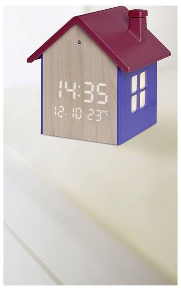 Produktbild: TFA Dostmann 60.2046.06 Quarz Wecker Blau, Rot, Holz Alarmzeiten 1