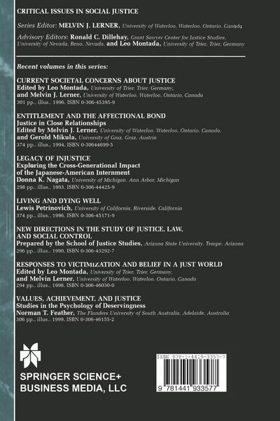 Produktbild: The Justice Motive as a Personal Resource