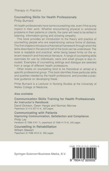 Produktbild: Counselling Skills for Health Professionals