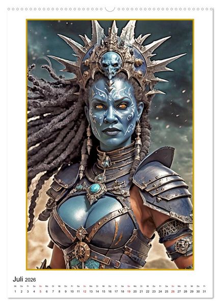 Produktbild: Fantasy-Frauenfiguren (Wandkalender 2026 DIN A2 hoch), CALVENDO Monatskalender