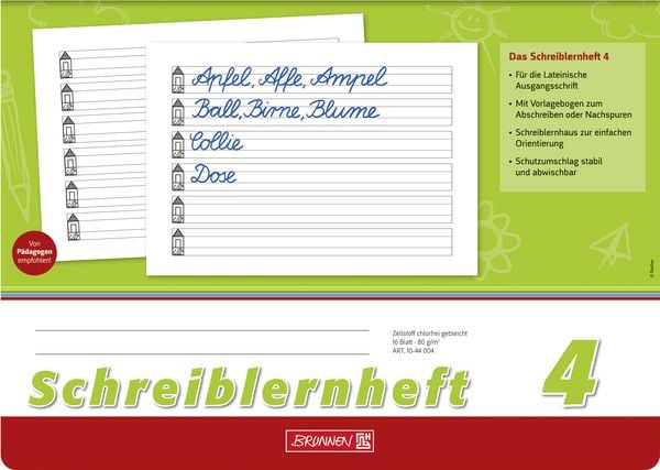 Produktbild: Brunnen Schreiblernheft A4quer Nr.4