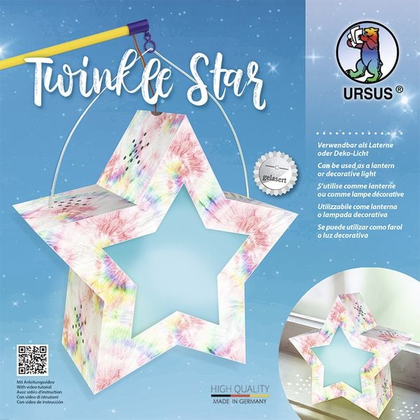 URSUS Laternenzeit / Home Decoration Twinkle Star Regenbogen, Stern Bastel-Set als Laterne oder Deko-Licht