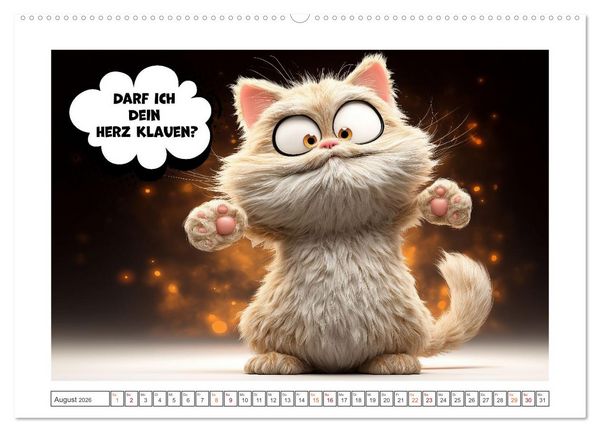 Produktbild: Katzenhumor im Blick (Wandkalender 2026 DIN A2 quer), CALVENDO Monatskalender