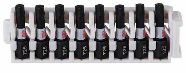 Bosch Accessories 2608522381 2608522381 Schrauberbit-Set Impact Control, 8-teilig, mit T25, 25 mm 25 mm