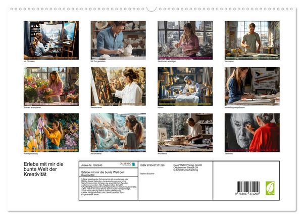 Produktbild: Erlebe mit mir die bunte Welt der Kreativit&auml;t (hochwertiger Premium Wandkalender 2026 DIN A2 quer), Kunstdruck in Hochglanz